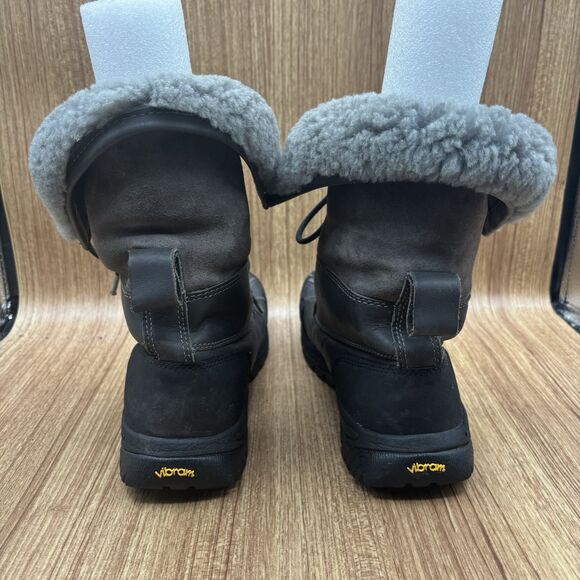 UGG Men Size 8 Gray  Waterproof Fur Vibram Leather‎ Snow Gore-Tex Boots READ main image 5